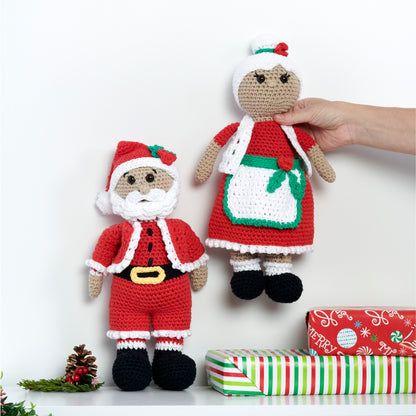 Lily Sugar'n Cream Crochet Santa & Mrs Claus Dolls Crochet Toy made in Lily Yarn