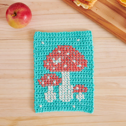 Lily Sugar'n Cream Mushroom Medley Crochet and Cross Stitch Trivet Crochet Trivet made in Lily The Original Yarn