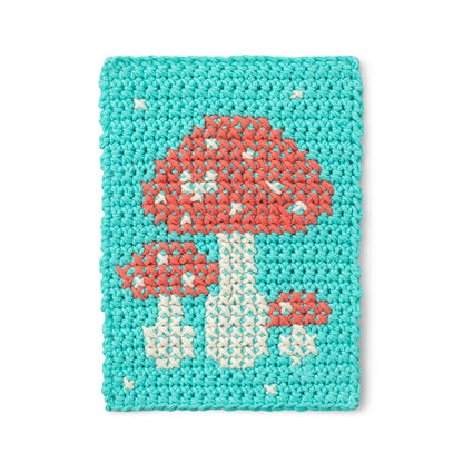 Lily Sugar'n Cream Mushroom Medley Crochet and Cross Stitch Trivet Crochet Trivet made in Lily The Original Yarn