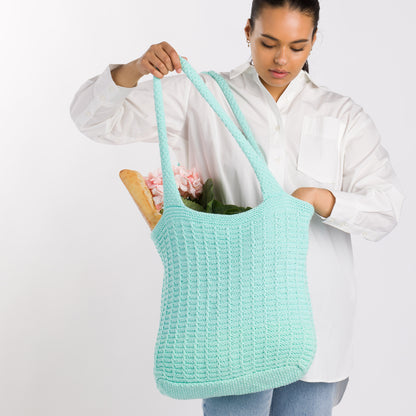 Lily Sugar'n Cream Knit Market Tote Knit Tote Bag made in Lily The Original Yarn