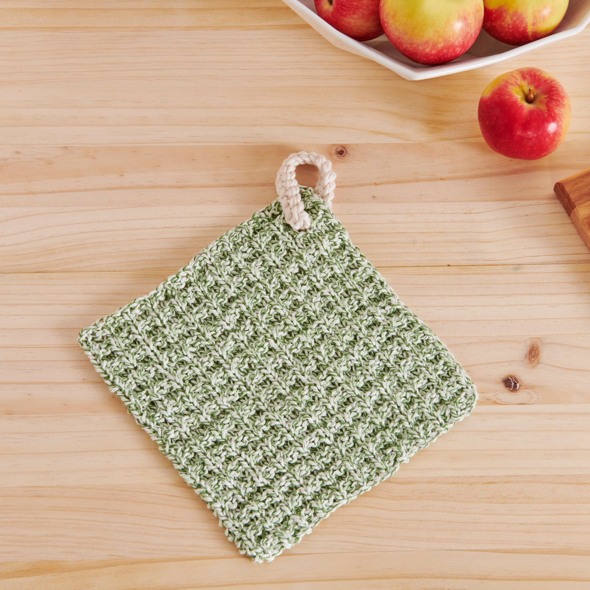 Knit Dishcloth made in Lily The Original Yarn