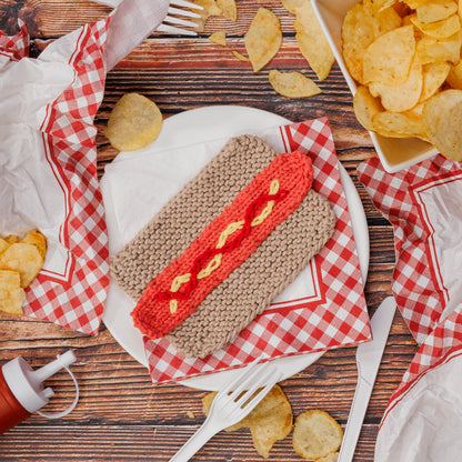 Lily Sugar'n Cream Hotdog Days of Summer Knit Dishcloth Hotdog Days Of Summer Knit Dishcloth made using Lily yarn