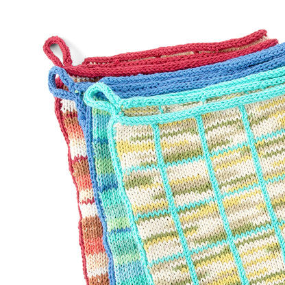 Lily Sugar'n Cream Plaid Corners Knit Kitchen Towel Knit Kitchen Towel made in Lily The Original Yarn