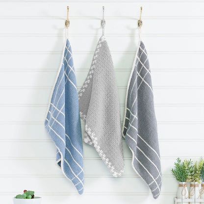 Lily Sugar'n Cream Plaid Corners Knit Kitchen Towel Knit Kitchen Towel made in Lily The Original Yarn
