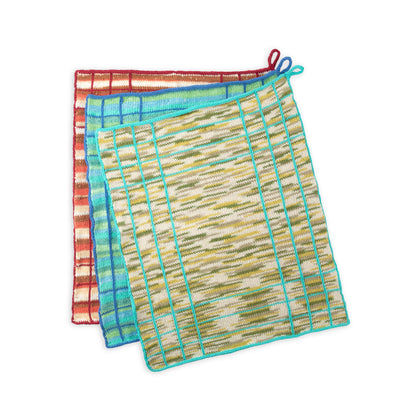 Lily Sugar'n Cream Plaid Corners Knit Kitchen Towel Knit Kitchen Towel made in Lily The Original Yarn
