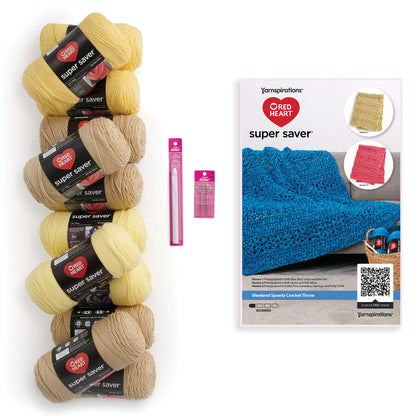 Red Heart Weekend Speedy Crochet Kit + Tutorial - Discontinued Item Neutral Yellows