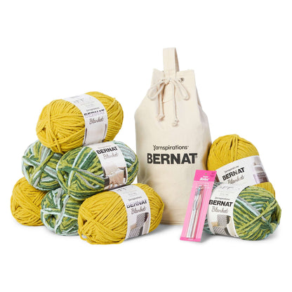 Bernat Blanket Yarn Crochet Value Pack with Canvas Bag - Sold Out Moss & Forest Sage