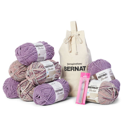 Bernat Blanket Yarn Crochet Value Pack with Canvas Bag - Sold Out Purple Haze & Shadow Purple