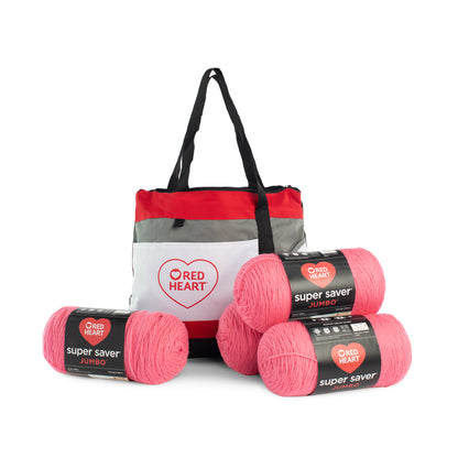 Red Heart Super Saver Jumbo Value Pack with Tote Bag - Sold Out Perfect Pink