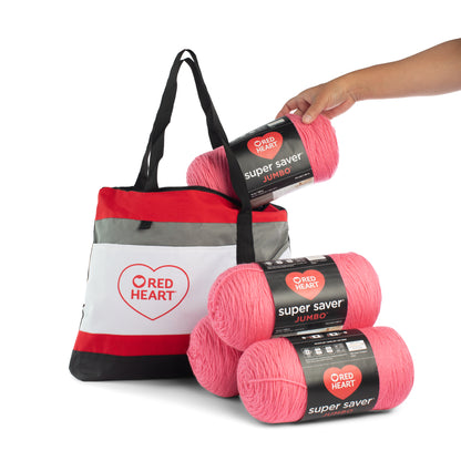 Red Heart Super Saver Jumbo Value Pack with Tote Bag - Sold Out Perfect Pink