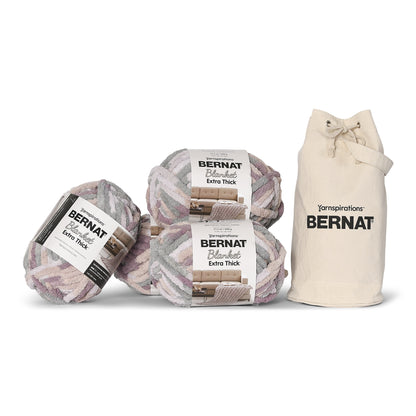 Bernat Blanket Extra Thick Value Pack with Canvas Bag Purple Smoke