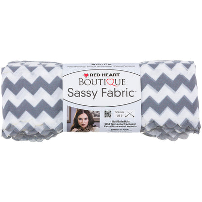 Red Heart Boutique Sassy Fabric Yarn - Clearance Shades Gray Chevron