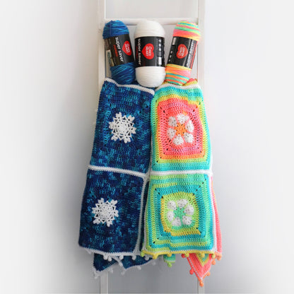 Red Heart Crochet Stitch in Season Snowflake Blanket All Variants