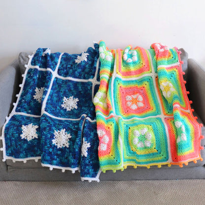 Red Heart Crochet Stitch in Season Snowflake Blanket All Variants