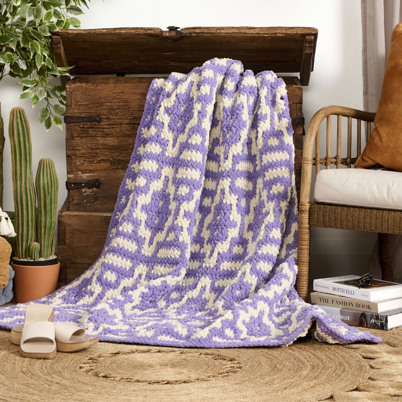 Bernat Prism Pathways Mosaic Crochet Blanket