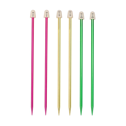 Susan Bates Silvalume 10" Single Point Knitting Needles, Set of 3 U.S. 9, 10, 10½