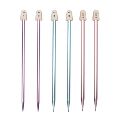Susan Bates Silvalume 10" Single Point Knitting Needles, Set of 3 U.S. 11, 13, 15