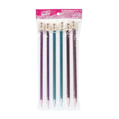 Susan Bates Silvalume 10" Single Point Knitting Needles, Set of 3 U.S. 11, 13, 15