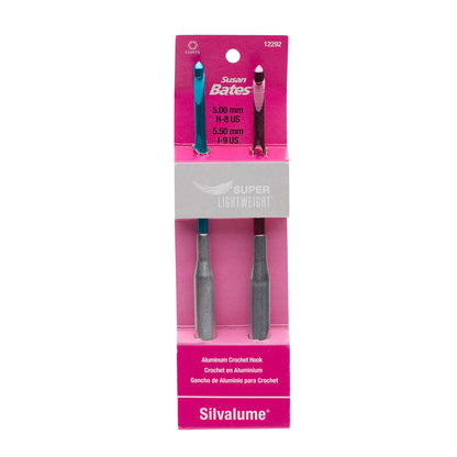 Susan Bates Silvalume Set of 2 Super Lightweight Crochet Hooks - Clearance Items U.S. H/8 & I/9
