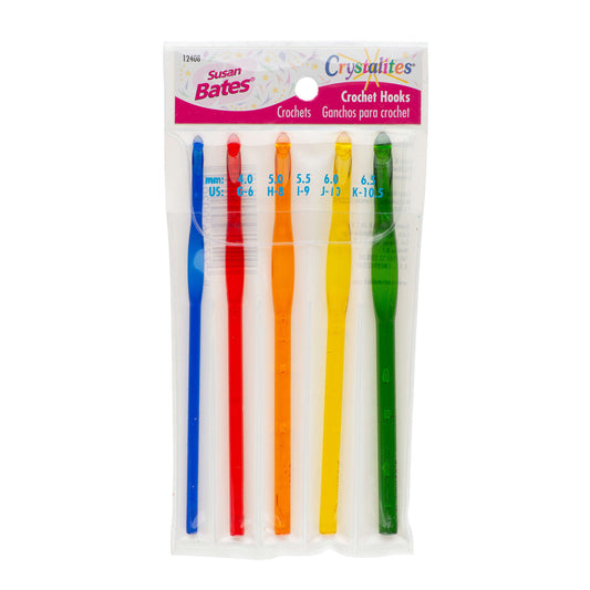 Susan Bates Crystalites Set of 5 Crochet Hooks