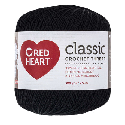 Red Heart Classic Crochet Thread Size 10 Black