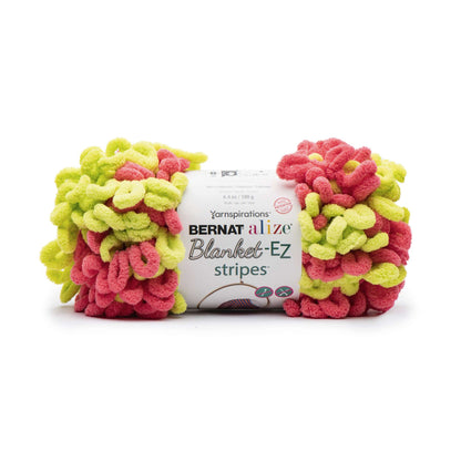 Bernat Alize Blanket-EZ Stripes Yarn - Discontinued Shades Citrus