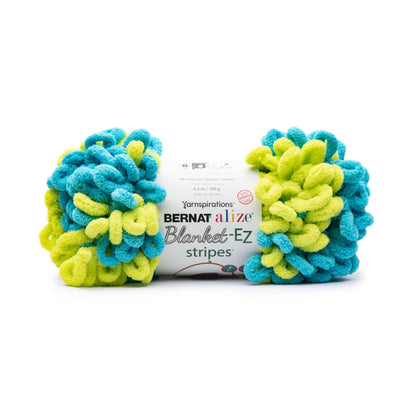 Bernat Alize Blanket-EZ Stripes Yarn Limeade
