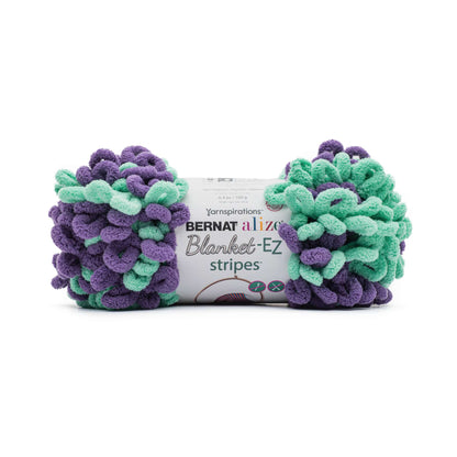 Bernat Alize Blanket-EZ Stripes Yarn - Discontinued Shades Electric Aqua