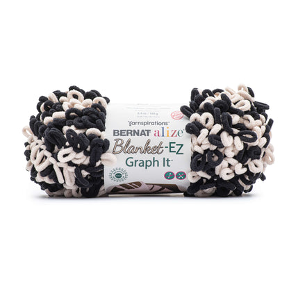 Bernat Alize Blanket-EZ Graph It Yarn - Discontinued Shades Charcoal/Ecru