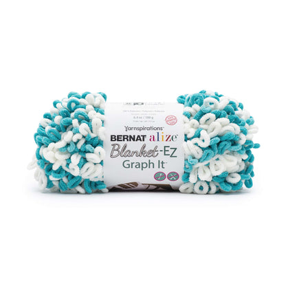 Bernat Alize Blanket-EZ Graph It Yarn - Discontinued Shades Cream Aqua Blue