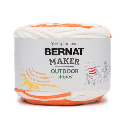Bernat Maker Home Outdoor Stripes Yarn - Discontinued Fresh Orange Stripe