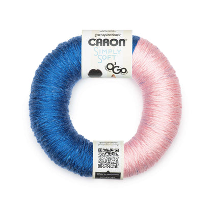 Caron Simply Soft O'Go (141g/5oz) - Clearance Shades Royal Blue Soft Pink