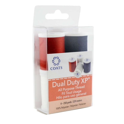 Coats & Clark Dual Duty XP All Purpose Sewing Thread, 4 Spools - Clearance Shades Multi