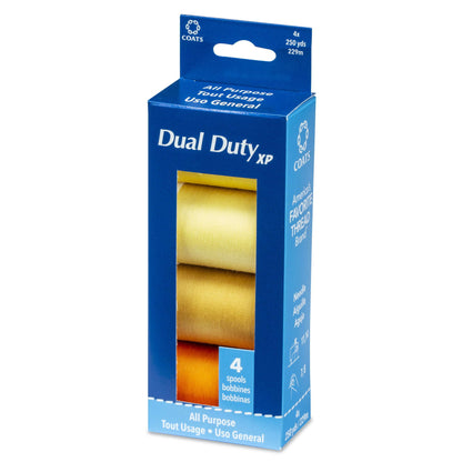 Coats & Clark Dual Duty XP All Purpose Sewing Thread, 4 Spools - Clearance Shades Yellow-Oranges