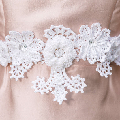 Aunt Lydia's Crochet Stunning Bridal Belt Crochet Accessory made in Aunt Lydia's Metallic Crochet Thread yarn