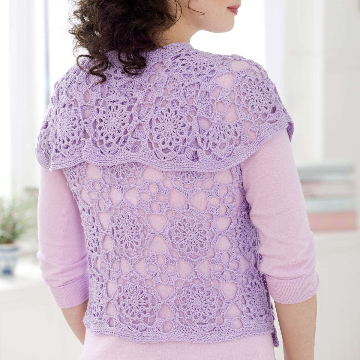 Crochet Vest made in Aunt Lydia's Iced Bamboo Crochet Thread yarn