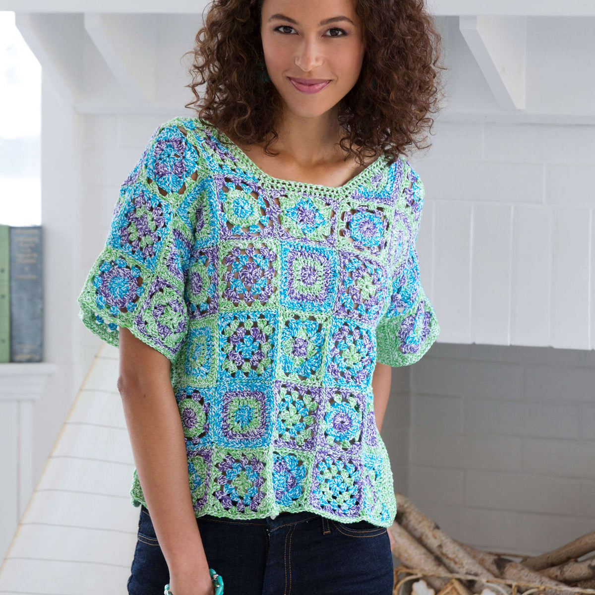 Crochet Top made in Aunt Lydia's Baker's Cotton yarn