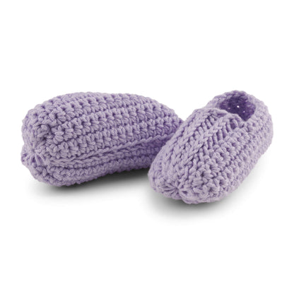 Aunt Crochet Lydia's Flat Booties with Inset Crochet Bootie made in Aunt Lydia's Baby Shower yarn