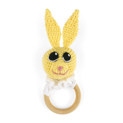 Aunt Lydia's Crochet Bunny & Bear Teething Rings Crochet Toy made in Aunt Lydia's Baby Shower yarn
