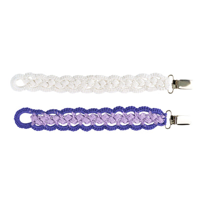Aunt Crochet Lydia's Chiclet Binky Leash Crochet Toy made in Aunt Lydia's Baby Shower yarn
