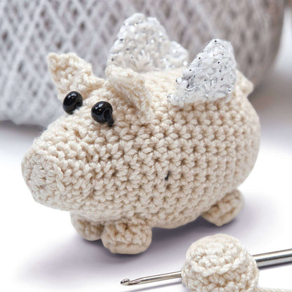 Aunt Lydia Crochet When Pigs Fly Crochet Toy made in Aunt Lydia's Classic Crochet yarn