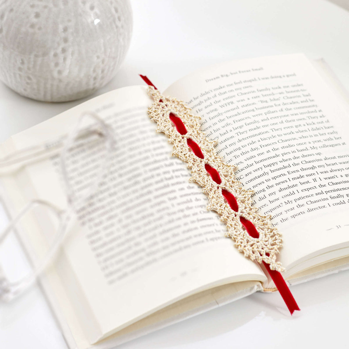 Crochet Accessory made in Aunt Lydia's Metallic Crochet Thread yarn