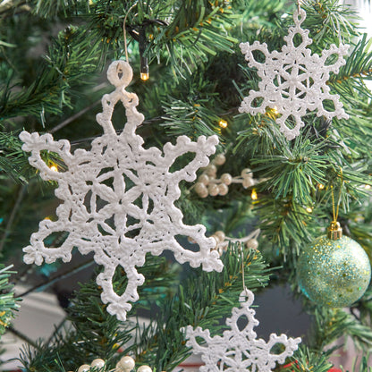 Aunt Lydia's Crochet Lacy Snowflake Ornaments Crochet Interior Décor made in Aunt Lydia's Classic Crochet Thread yarn