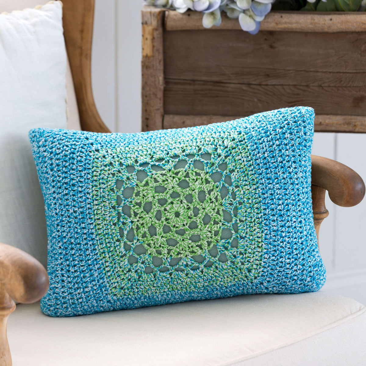 Crochet Pillow made in Aunt Lydia's Baker's Cotton yarn