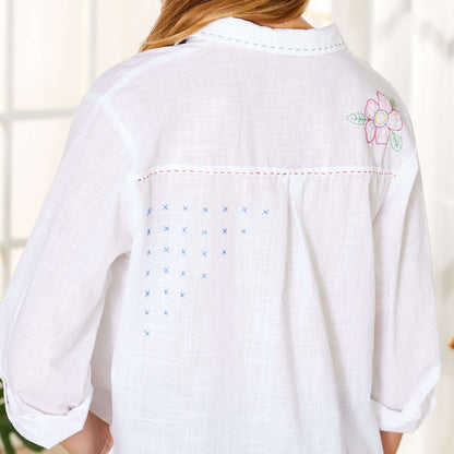 Anchor Embroidery Hand Embroidered Blouse Embroidery Top made in Anchor Tapestry Wool yarn