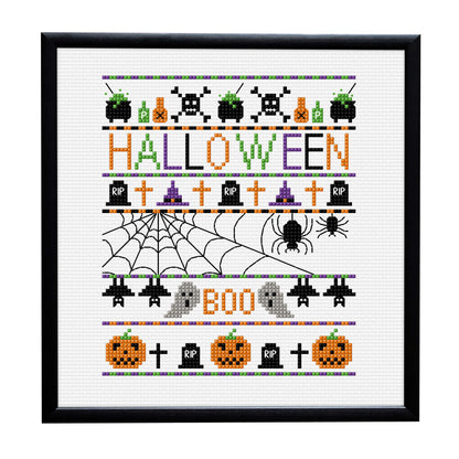 Anchor Embroidery Halloween Sampler Cross Stitch Design Embroidery Design made in Anchor Embroidery Floss Spools yarn
