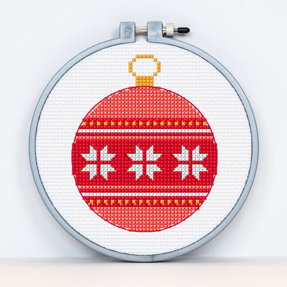 Anchor Embroidery Baubles for the Tree Cross Stitch Embroidery Design made in Anchor Embroidery Floss Spools yarn