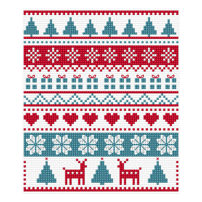 Anchor Embroidery Christmas Holiday Sampler Cross Stitch Embroidery Design made in Anchor Embroidery Floss Spools yarn