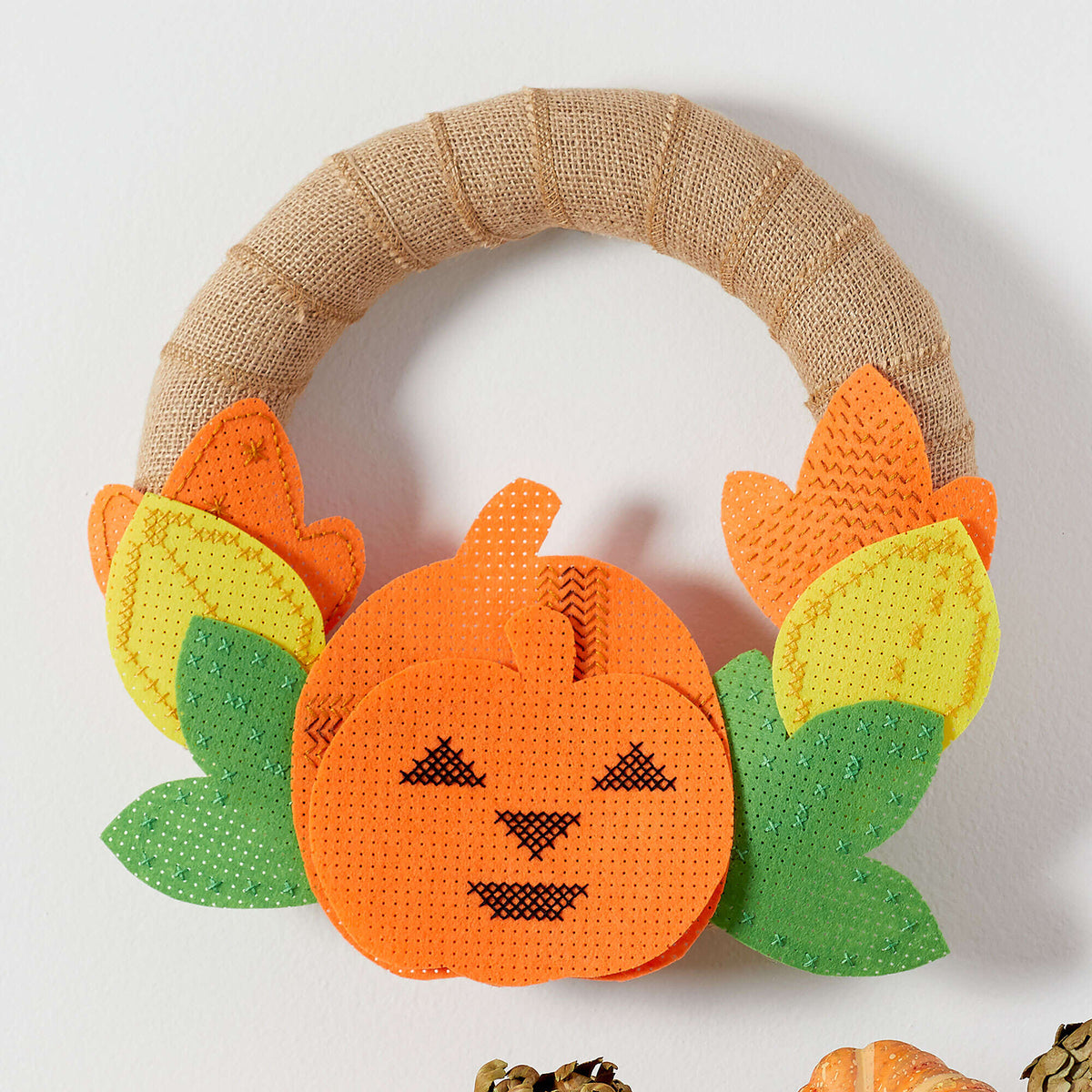 Craft Wreath made in Anchor Stitchable Felt yarn