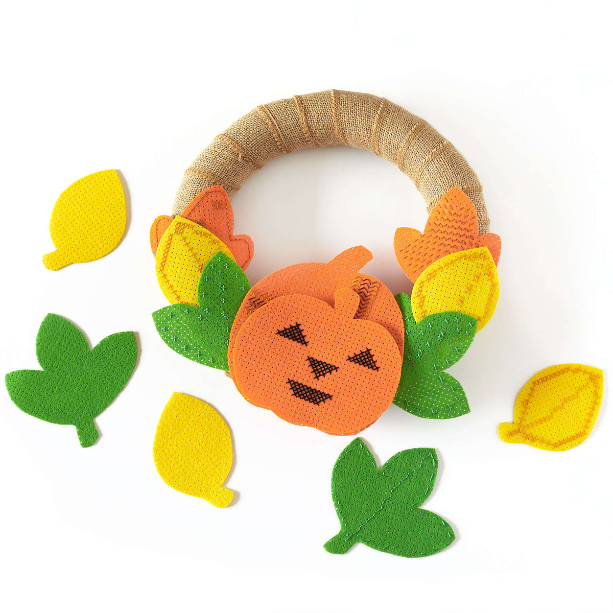 Craft Wreath made in Anchor Stitchable Felt yarn